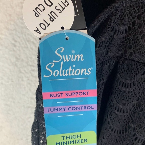 Swim Solutions Women's Tummy Control Flyaway Full Coverage Swimdress Size 16 NWT - Picture 5 of 8
